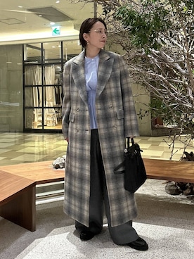 「アイテム（チェスターコート）」を使った、yato-miさん（レディース・158cm）の秋コーディネート