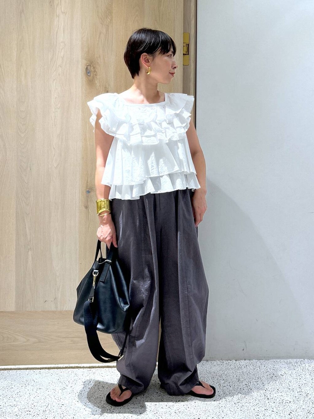 Curensology(カレンソロジー)/ポプリンラッフルブラウスを使った