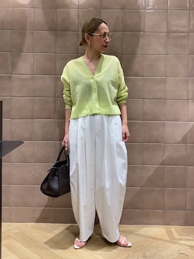 「A part by（アパートバイ）の【セレクト】AULENTTI_ベルトバッグ（ショルダーバッグ、ブラウン系）」を使った、yato-miさん（レディース・158cm）の春コーディネート