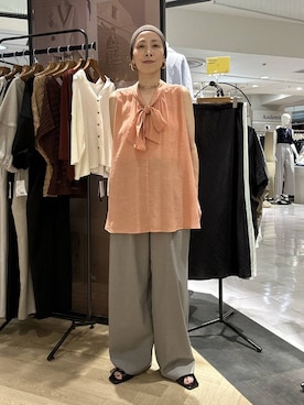 「アイテム（ヘアバンド、ブラウン系）」を使った、yato-miさん（レディース・158cm）の夏コーディネート