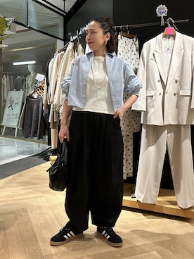 「A part by（アパートバイ）のショートオックスシャツ≪追加2≫（シャツ/ブラウス）」を使った、yato-miさん（レディース・158cm）の冬コーディネート