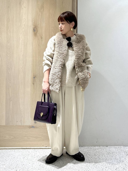 Curensology(カレンソロジー)/シャギーケーブルニットプル