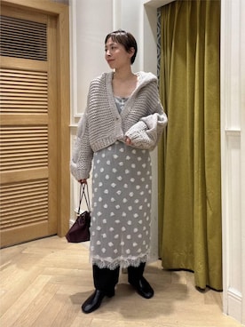 「A part by（アパートバイ）のキンチャクミニショルダバッグ（ショルダーバッグ、レッド系）」を使った、yato-miさん（レディース・158cm）の秋コーディネート
