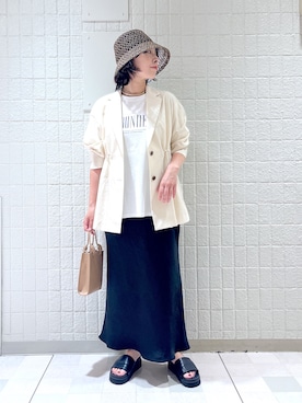 「アパートバイローリーズ」｜「アイテム（帽子）」を使った、yato-miさん（レディース・158cm）の夏コーディネート