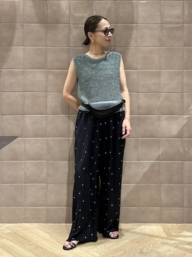 「A part by（アパートバイ）のベルトバッグ（腰包、ブラック系）」を使った、yato-miさん（レディース・158cm）の夏コーディネート