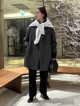 「アイテム（ピーコート）」を使った、yato-miさん（レディース・158cm・40代）の冬コーディネート