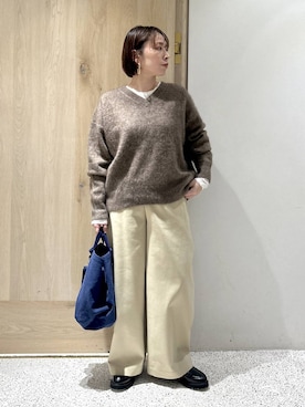 「アイテム（トートバッグ）」を使った、yato-miさん（レディース・158cm・40代）の冬コーディネート