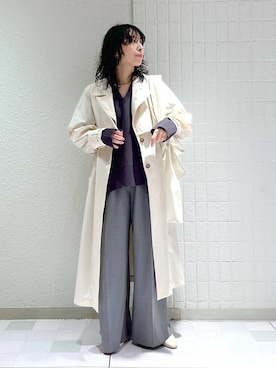 「アイテム（トレンチコート）」を使った、yato-miさん（レディース・158cm・30代）の冬コーディネート