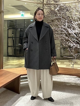 「アイテム（ピーコート）」を使った、yato-miさん（レディース・158cm・40代）の冬コーディネート