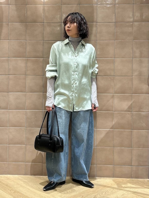 FUMIKA UCHIDA： FLOWER PRINTED OPEN-COLLARED SHIRT - ECRU