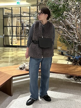 「アイテム（ボディバッグ/ウエストポーチ）」を使った、yato-miさん（レディース・158cm）の秋コーディネート