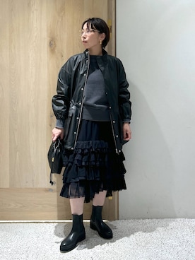 「アイテム（クラッチバッグ）」を使った、yato-miさん（レディース・158cm）の秋コーディネート
