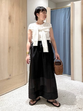 「アイテム（バングル/リストバンド）」を使った、yato-miさん（レディース・158cm・40代）の夏コーディネート