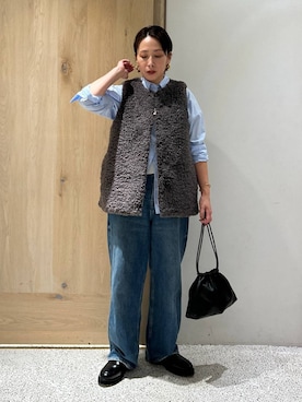 「アイテム（クラッチバッグ）」を使った、yato-miさん（レディース・158cm）の秋コーディネート