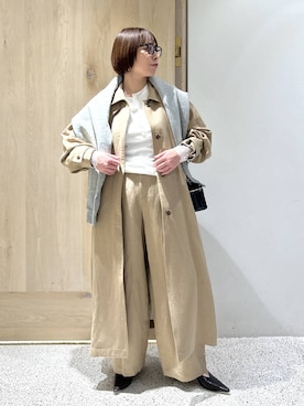 Curensologyのステンカラーコートを使った人気ファッション