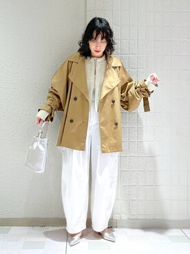 「アイテム（トレンチコート）」を使った、yato-miさん（レディース・158cm・30代）の冬コーディネート