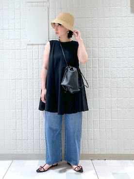 「アパートバイローリーズ」｜「アイテム（帽子）」を使った、yato-miさん（レディース・158cm）の夏コーディネート