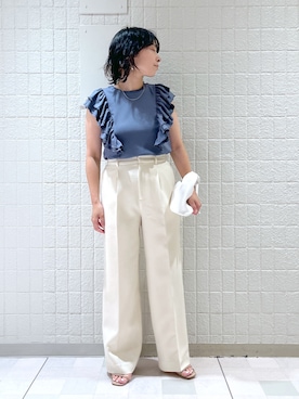 「アパートバイローリーズ」｜「アイテム（スラックス）」を使った、yato-miさん（レディース・158cm）の夏コーディネート
