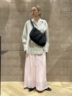 「A part by（アパートバイ）のワンストラップフラットミュール（その他シューズ、ブラック系）」を使った、yato-miさん（レディース・158cm）の春コーディネート