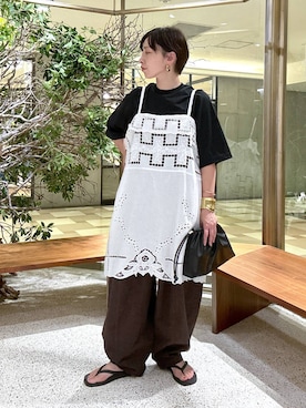 「アイテム（クラッチバッグ）」を使った、yato-miさん（レディース・158cm・40代）の夏コーディネート
