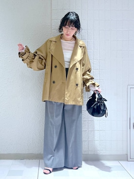 「アイテム（トレンチコート）」を使った、yato-miさん（レディース・158cm・30代）の冬コーディネート