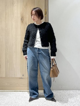 「アイテム（カーディガン/ボレロ）」を使った、yato-miさん（レディース・158cm・40代）の冬コーディネート