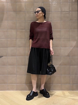 「A part by（アパートバイ）のキンチャクミニショルダバッグ（单肩包、ブラック系）」を使った、yato-miさん（レディース・158cm）の夏コーディネート