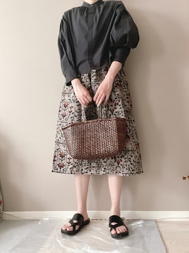 「handmade」｜「アイテム（サンダル）」を使った、さかいまゆさん（レディース・165cm）の夏コーディネート