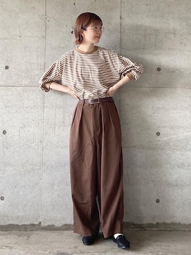 「秋のブラウンスタイル」｜「アイテム（その他）」を使った、アカリと柚子さん（レディース・165cm）の秋コーディネート