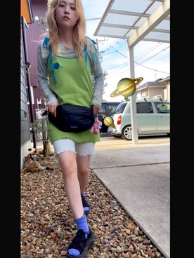 「patagonia（パタゴニア）のアイテム（ボディバッグ/ウエストポーチ）」を使った、halさん（レディース・153cm）の夏コーディネート