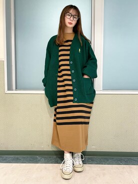 カーディガン ボレロを使った ボーダーワンピース の人気ファッションコーディネート Wear