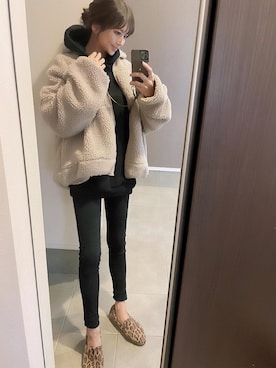 「unrelaxing（アンリラクシング）のアイテム（ブルゾン）」を使った、sayakaさん（レディース・166cm）の秋コーディネート