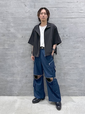 「HARE（ハレ）の2WAY-ZIPカーゴパンツ(HARE)（カーゴパンツ）」を使った、🐯としくん🐯さん（メンズ・171cm）の夏コーディネート