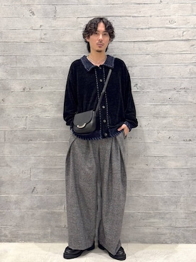 「HARE（ハレ）のミニラウンドショルダーBAG(HARE)（ショルダーバッグ）」を使った、🐯としくん🐯さん（メンズ・171cm・30代）の秋コーディネート
