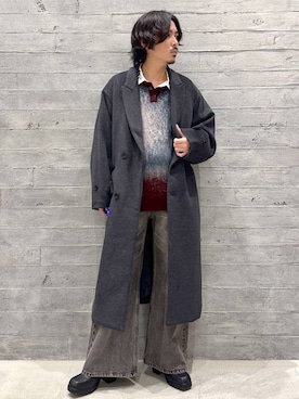 「アイテム（チェスターコート）」を使った、🐯としくん🐯さん（メンズ・171cm・30代）の冬コーディネート