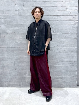 「アイテム（パンツ、レッド系）」を使った、🐯としくん🐯さん（メンズ・171cm）の夏コーディネート