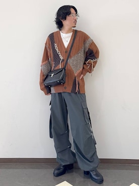 「アイテム（カーゴパンツ）」を使った、🐯としくん🐯さん（メンズ・171cm・30代）の秋コーディネート
