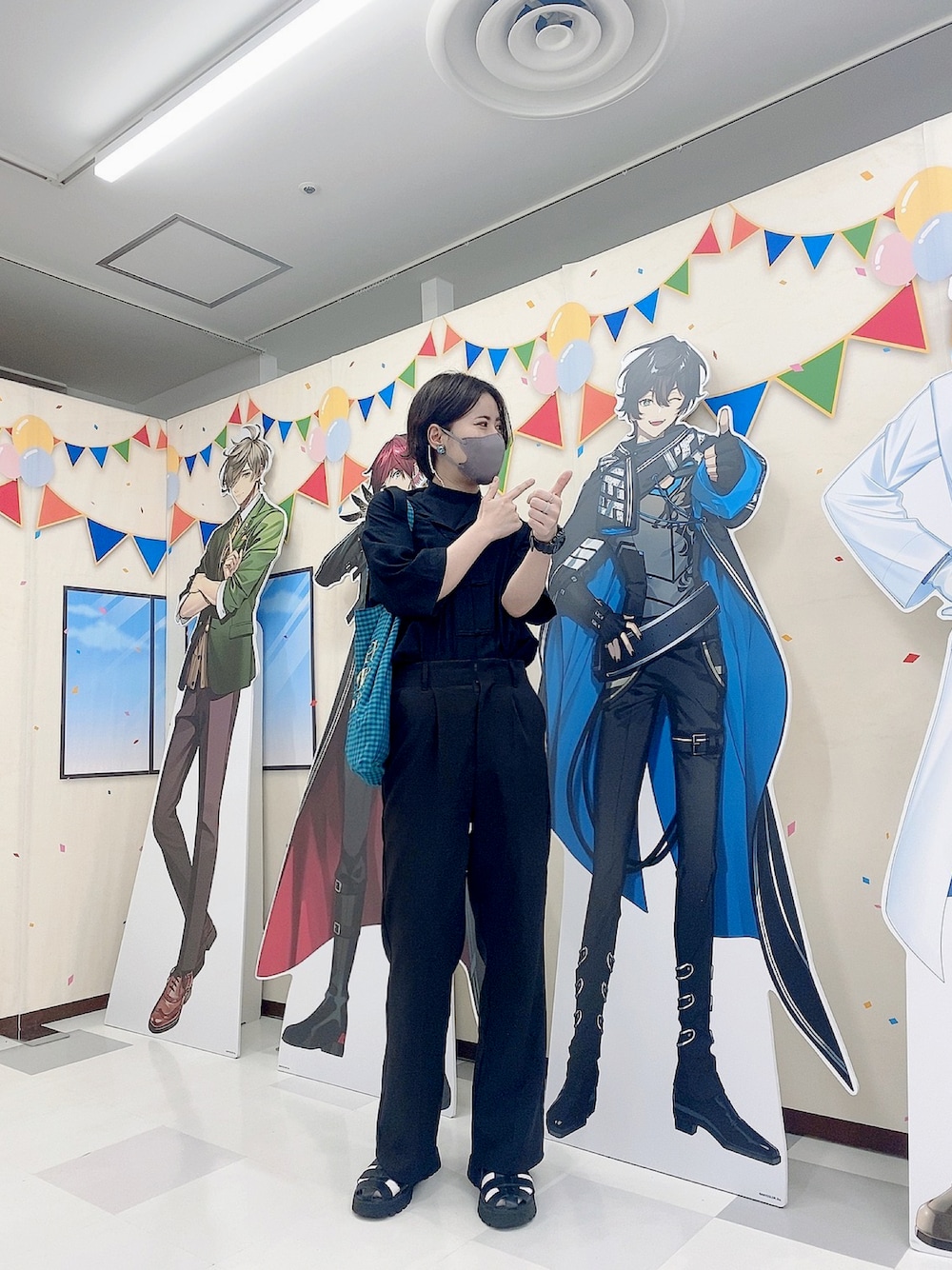 「黒、シンプル、チャイナシャツ」｜「w closetのチャイナボタンハーフスリーブ羽織（シャツ/ブラウス、ブラック系）」を使った、やましさん（レディース・168cm）の夏コーディネートの1枚目の写真