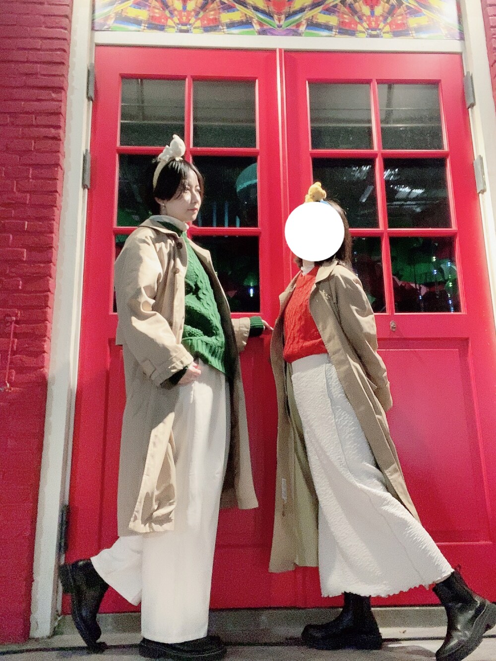 「冬、クリスマスに着たい服」｜「coenの［洗える］ケーブル縄編みニット（ニット/セーター、グリーン系）」を使った、やましさん（レディース・168cm）の冬コーディネートの1枚目の写真