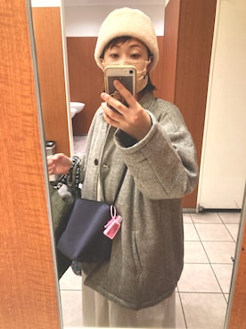 「Samansa Mos2（サマンサ モスモス）のアイテム（ステンカラーコート）」を使った、ミモト☺︎さん（レディース・160cm）の冬コーディネート