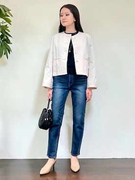 「Healthy denim（ヘルシーデニム）のアイテム（デニムパンツ）」を使った、カレンさん（レディース・162cm）の春コーディネート