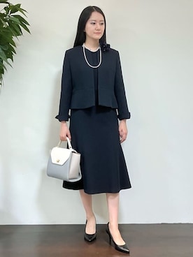 「レディーススーツ」｜カレンさん（レディース・162cm）の冬コーディネート