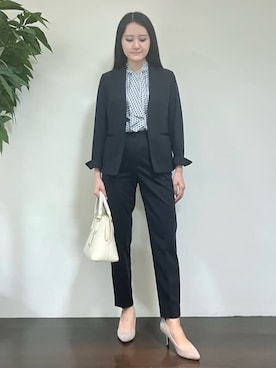 「レディーススーツ」｜カレンさん（レディース・162cm）の春コーディネート