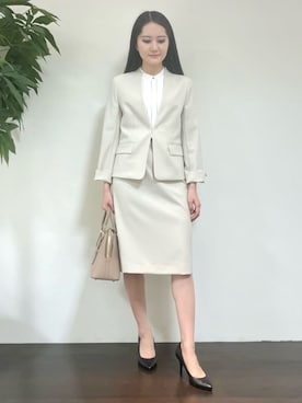 「レディーススーツ」｜カレンさん（レディース・162cm）の春コーディネート