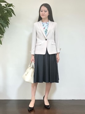 「レディーススーツ」｜カレンさん（レディース・162cm）の春コーディネート