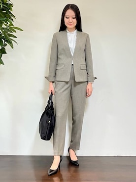 「レディーススーツ」｜カレンさん（レディース・162cm）の冬コーディネート