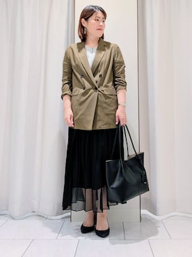 「UNTITLED（アンタイトル）の【ステンレス】レイヤードチェーンネックレス（ネックレス、ゴールド系）」を使った、Onumaさん（レディース・163cm）の春コーディネート