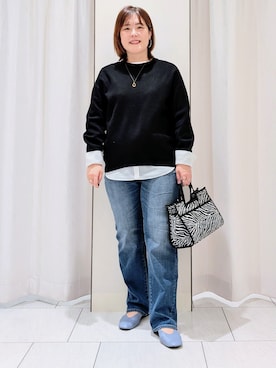 「UNTITLED（アンタイトル）の【マフラー付き/ゆったり】リバーコート（ノーカラーコート、グレー系）」を使った、Onumaさん（レディース・163cm）の秋コーディネート