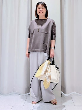 「UNTITLED（アンタイトル）のマーブルドロップネックレス（ネックレス、ブラウン系）」を使った、Onumaさん（レディース・163cm）の春コーディネート