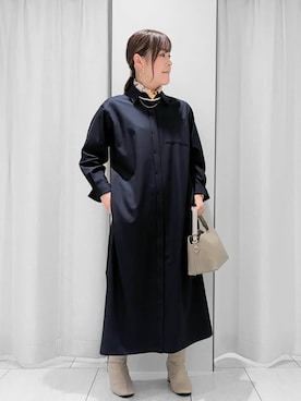 「アイテム（ストール/ショール）」を使った、Onumaさん（レディース・163cm）の秋コーディネート